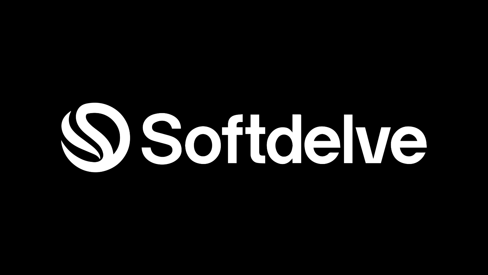 Softdelve logo featuring a stylized ‘S’ icon beside the word ‘Softdelve’ in bold white text on a solid black background.